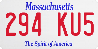 MA license plate 294KU5
