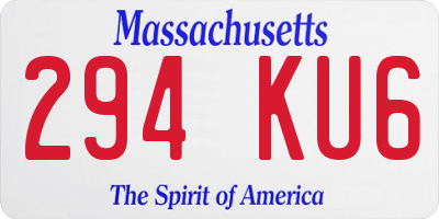 MA license plate 294KU6
