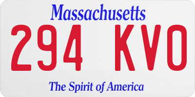 MA license plate 294KV0
