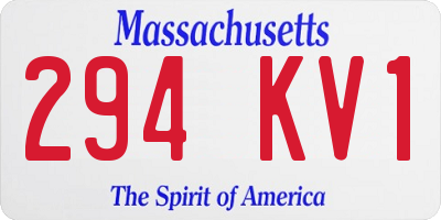 MA license plate 294KV1