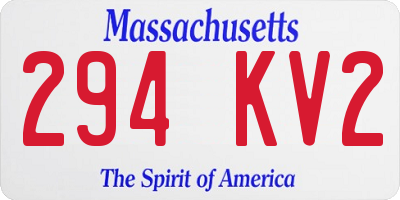 MA license plate 294KV2