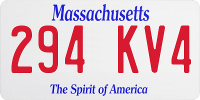 MA license plate 294KV4