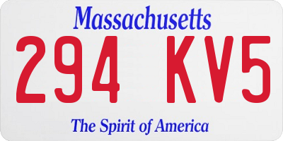 MA license plate 294KV5