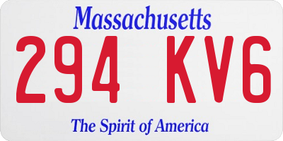 MA license plate 294KV6