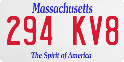 MA license plate 294KV8