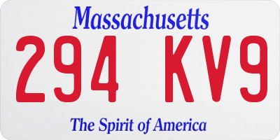 MA license plate 294KV9
