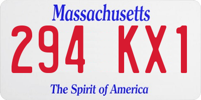 MA license plate 294KX1