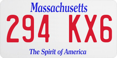 MA license plate 294KX6