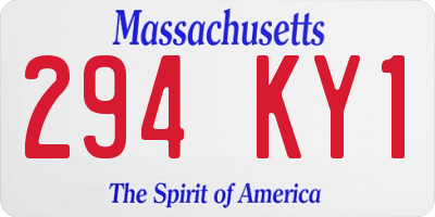 MA license plate 294KY1