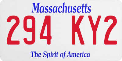 MA license plate 294KY2