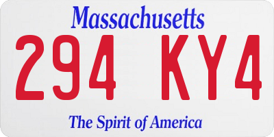 MA license plate 294KY4