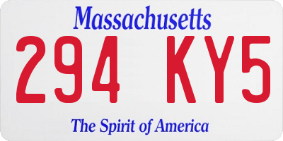 MA license plate 294KY5