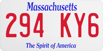 MA license plate 294KY6