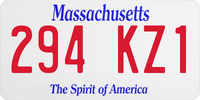 MA license plate 294KZ1