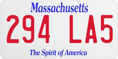 MA license plate 294LA5