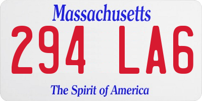 MA license plate 294LA6