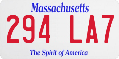 MA license plate 294LA7