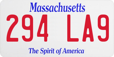 MA license plate 294LA9
