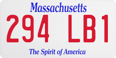 MA license plate 294LB1