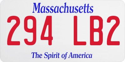 MA license plate 294LB2