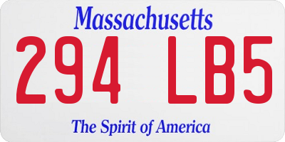 MA license plate 294LB5