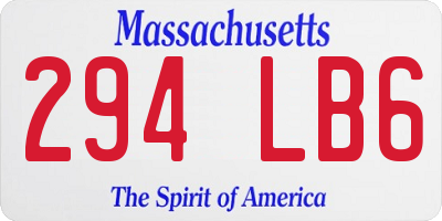 MA license plate 294LB6