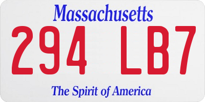 MA license plate 294LB7