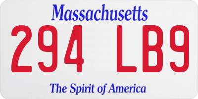 MA license plate 294LB9