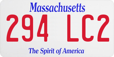 MA license plate 294LC2