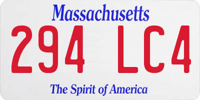 MA license plate 294LC4