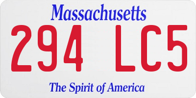 MA license plate 294LC5