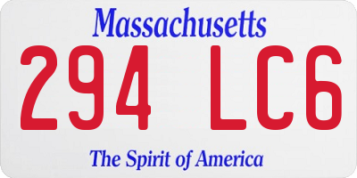 MA license plate 294LC6