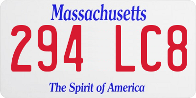 MA license plate 294LC8