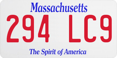 MA license plate 294LC9