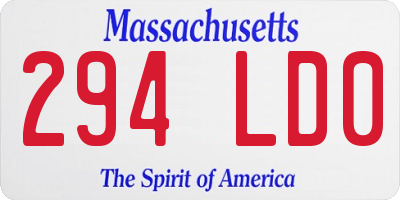 MA license plate 294LD0