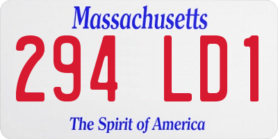 MA license plate 294LD1