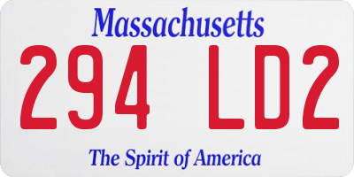 MA license plate 294LD2