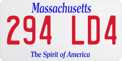 MA license plate 294LD4