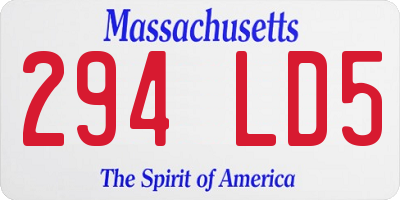 MA license plate 294LD5