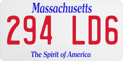 MA license plate 294LD6