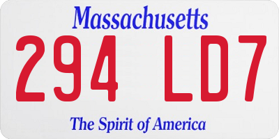 MA license plate 294LD7