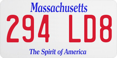 MA license plate 294LD8