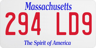 MA license plate 294LD9