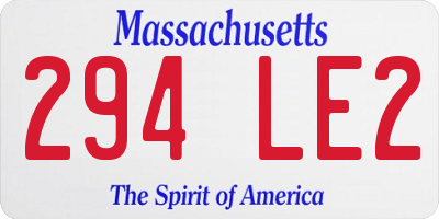 MA license plate 294LE2