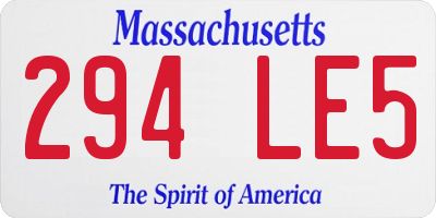 MA license plate 294LE5