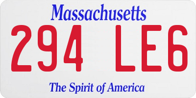 MA license plate 294LE6