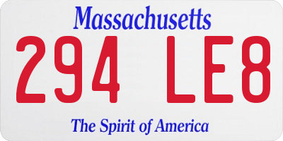 MA license plate 294LE8