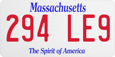 MA license plate 294LE9