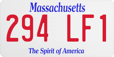 MA license plate 294LF1