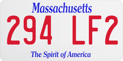 MA license plate 294LF2